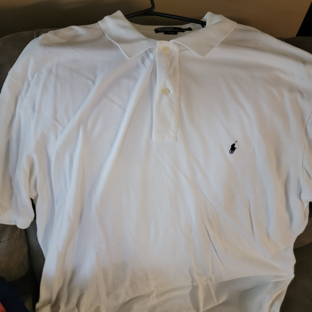 Ralph Lauren White Polo Shirt Classic Cotton Short Sleeve